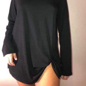 Black long sleeve t-shirt dress